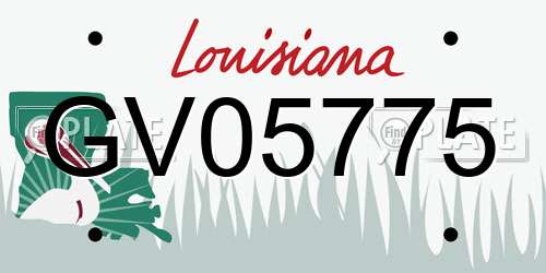 GV05775 Louisiana License Plate