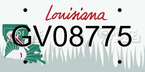 GV08775 Louisiana License Plate