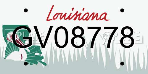 GV08778 Louisiana License Plate