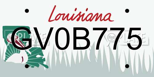 GV0B775 Louisiana License Plate