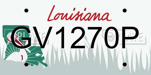 GV1270P Louisiana License Plate