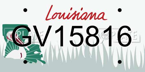 GV15816 Louisiana License Plate