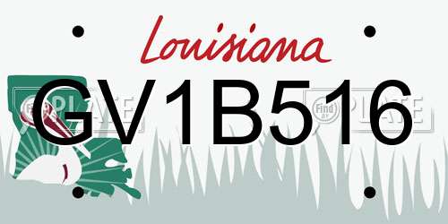 GV1B516 Louisiana License Plate