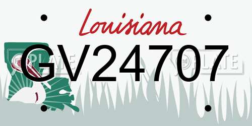 GV24707 Louisiana License Plate