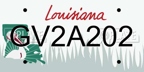 GV2A202 Louisiana License Plate