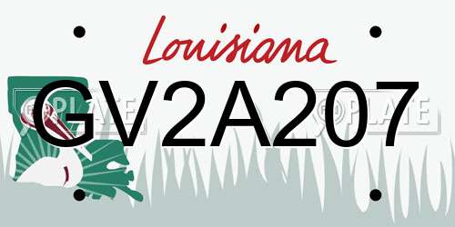 GV2A207 Louisiana License Plate