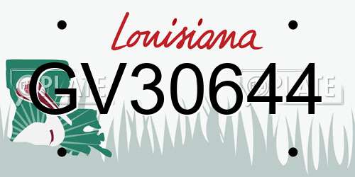 GV30644 Louisiana License Plate