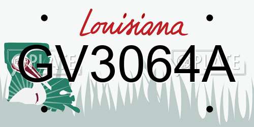 GV3064A Louisiana License Plate