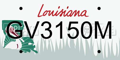 GV3150M Louisiana License Plate