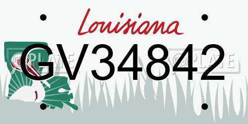 GV34842 Louisiana License Plate