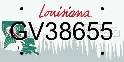 GV38655 Louisiana License Plate