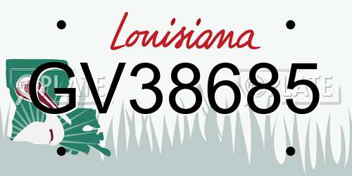 GV38685 Louisiana License Plate