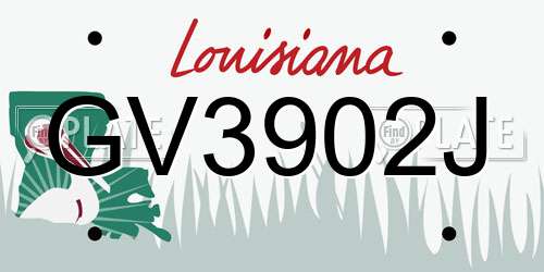 GV3902J Louisiana License Plate