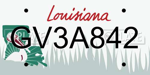 GV3A842 Louisiana License Plate