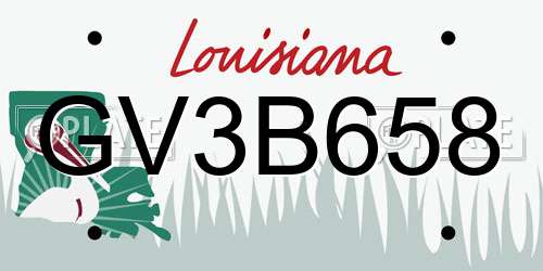 GV3B658 Louisiana License Plate