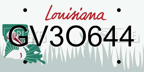 GV3O644 Louisiana License Plate