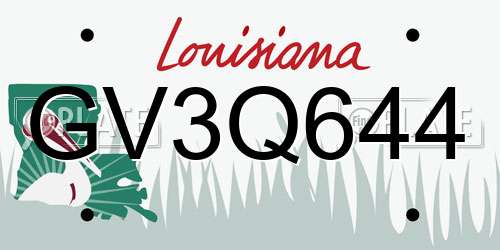 GV3Q644 Louisiana License Plate
