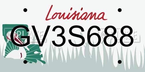 GV3S688 Louisiana License Plate