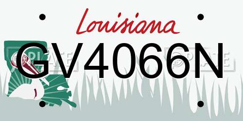 GV4066N Louisiana License Plate