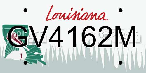 GV4162M Louisiana License Plate