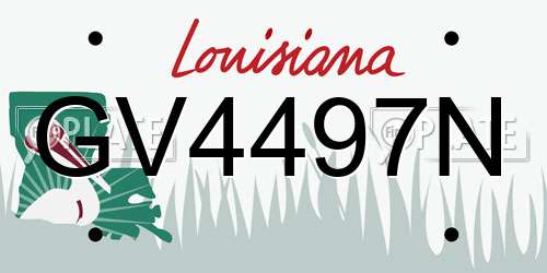 GV4497N Louisiana License Plate
