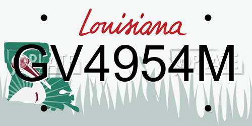GV4954M Louisiana License Plate