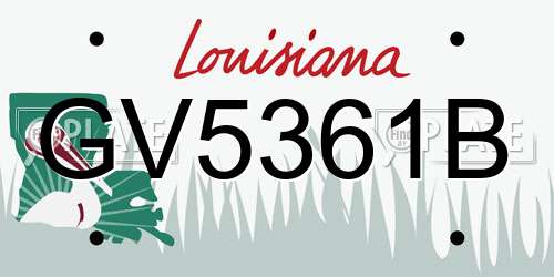 GV5361B Louisiana License Plate