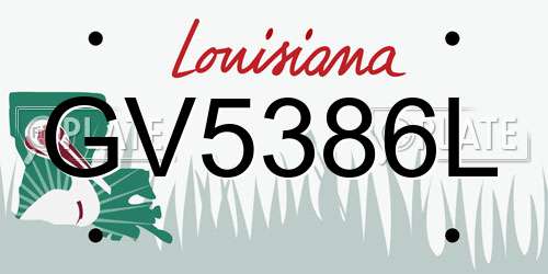 GV5386L Louisiana License Plate