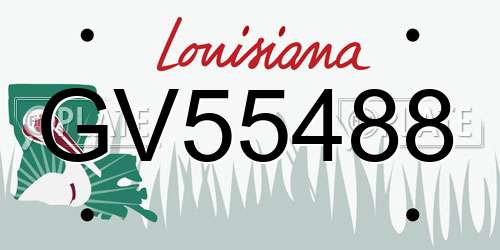 GV55488 Louisiana License Plate
