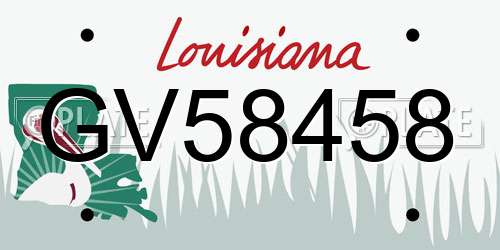 GV58458 Louisiana License Plate