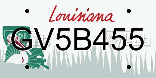 GV5B455 Louisiana License Plate