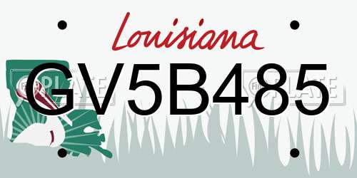 GV5B485 Louisiana License Plate