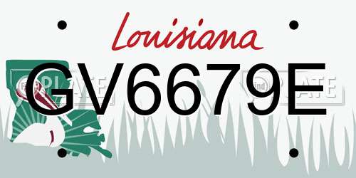 GV6679E Louisiana License Plate