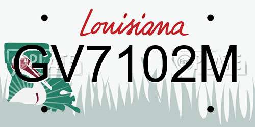 GV7102M Louisiana License Plate