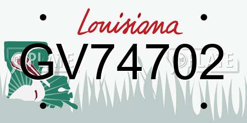 GV74702 Louisiana License Plate