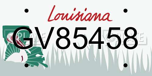 GV85458 Louisiana License Plate