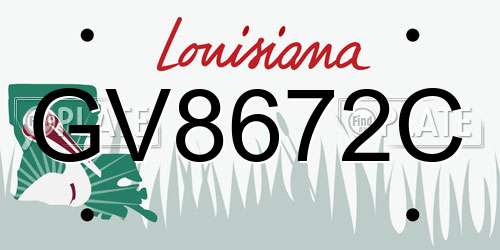 GV8672C Louisiana License Plate