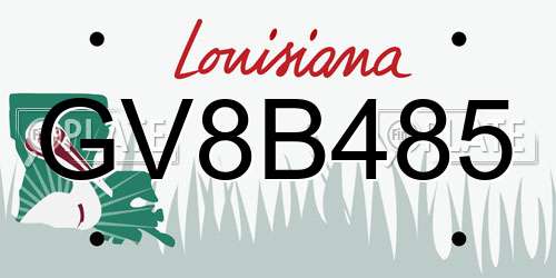 GV8B485 Louisiana License Plate