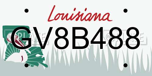 GV8B488 Louisiana License Plate