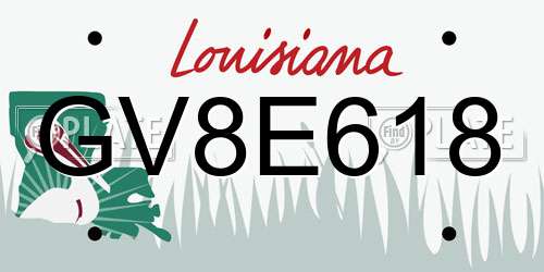 GV8E618 Louisiana License Plate
