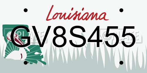 GV8S455 Louisiana License Plate