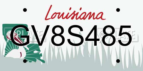 GV8S485 Louisiana License Plate
