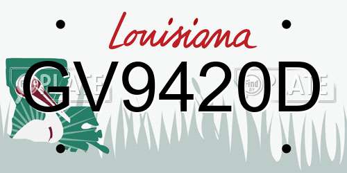 GV9420D Louisiana License Plate