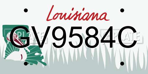 GV9584C Louisiana License Plate