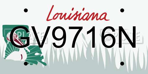 GV9716N Louisiana License Plate