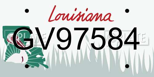 GV97584 Louisiana License Plate