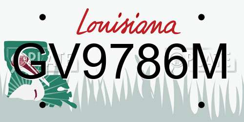 GV9786M Louisiana License Plate