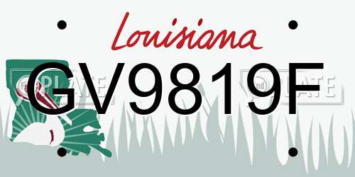 GV9819F Louisiana License Plate