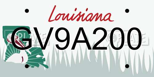 GV9A200 Louisiana License Plate