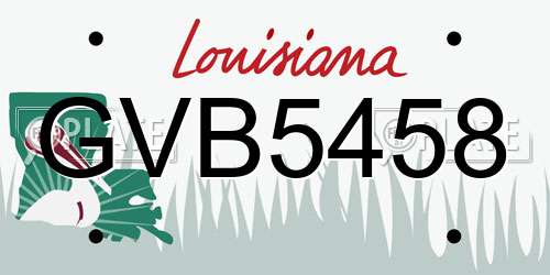 GVB5458 Louisiana License Plate